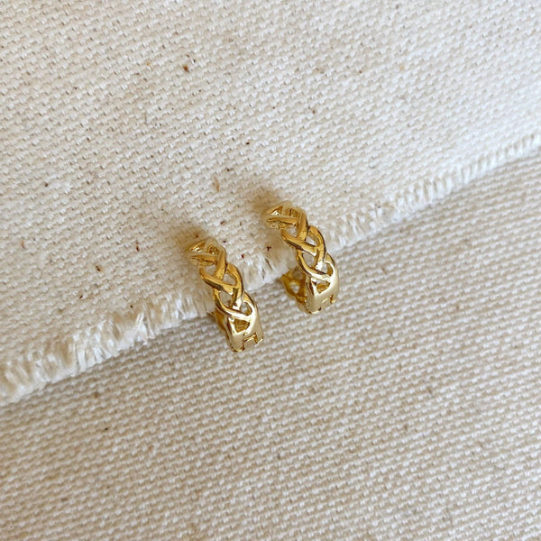 18k Gold Filled Braided Clicker Hoop Earrings - GoldFi - Terra Cotta Gorge Co.