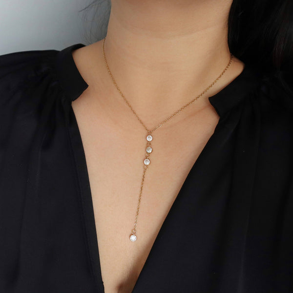 Quinn Lariat Necklace | CZ Lariat