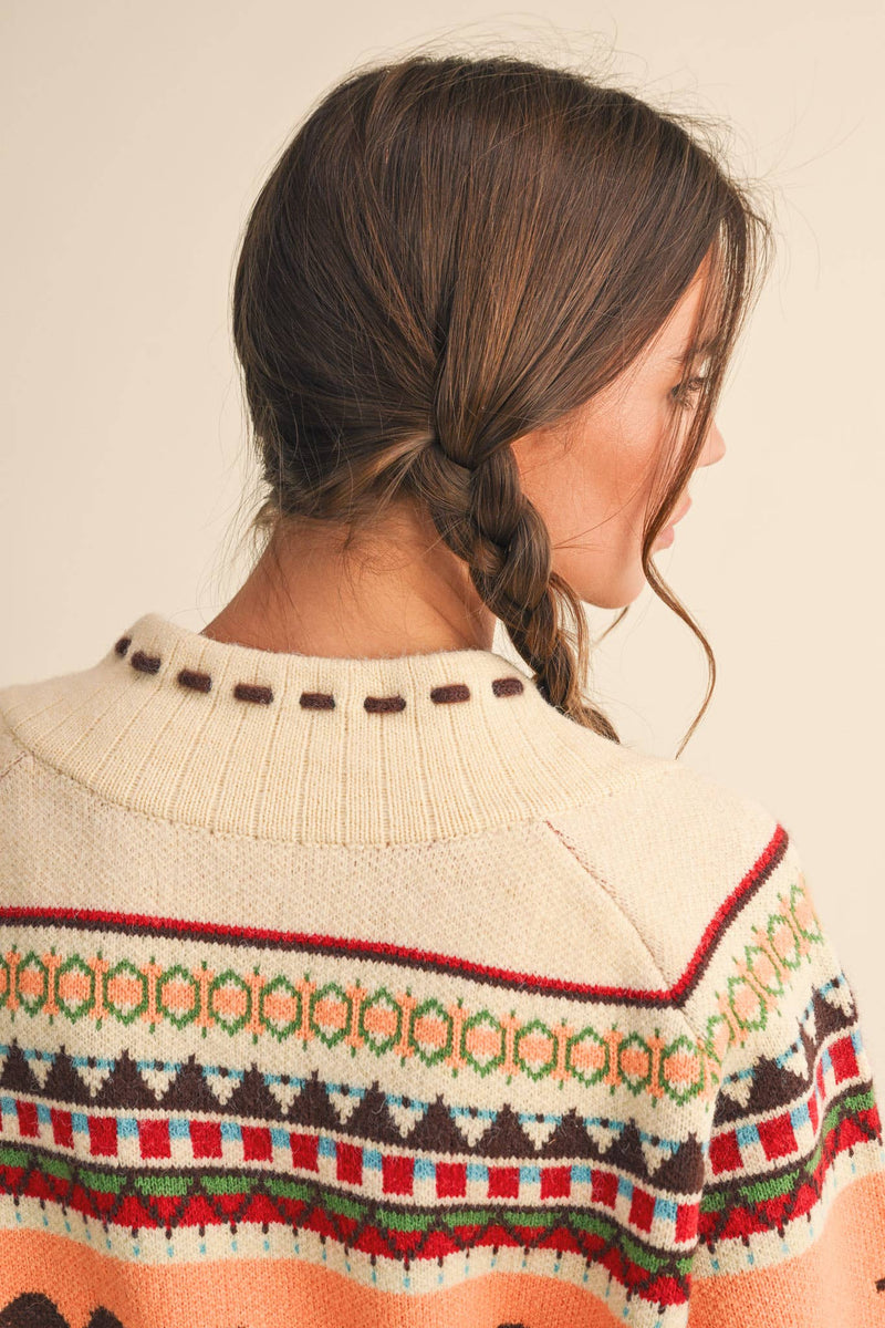 MULTI-COLOR SHAWL COLLAR SWEATER CARDIGAN MSW11026