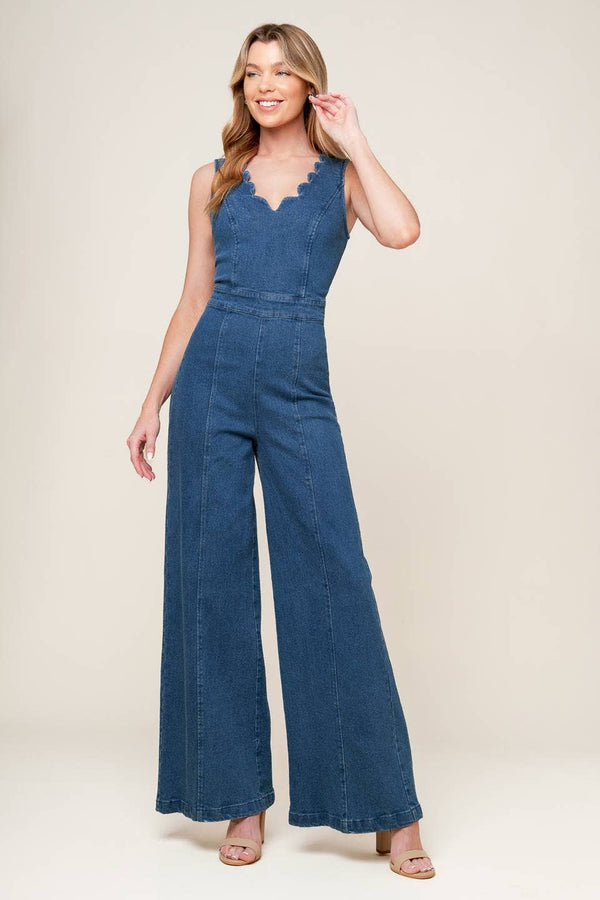 A washed denim jumpsuit - IP8897