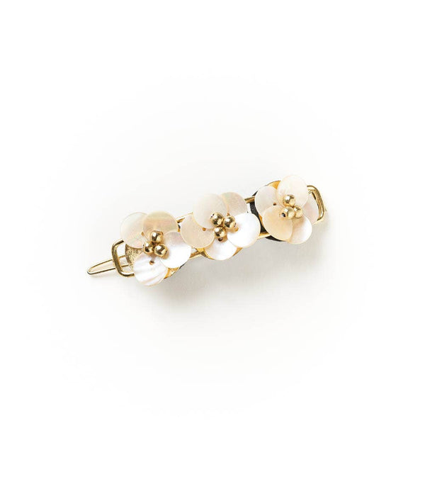 Aiyana Flowers Barrette Hair Clip - Mother of Pearl