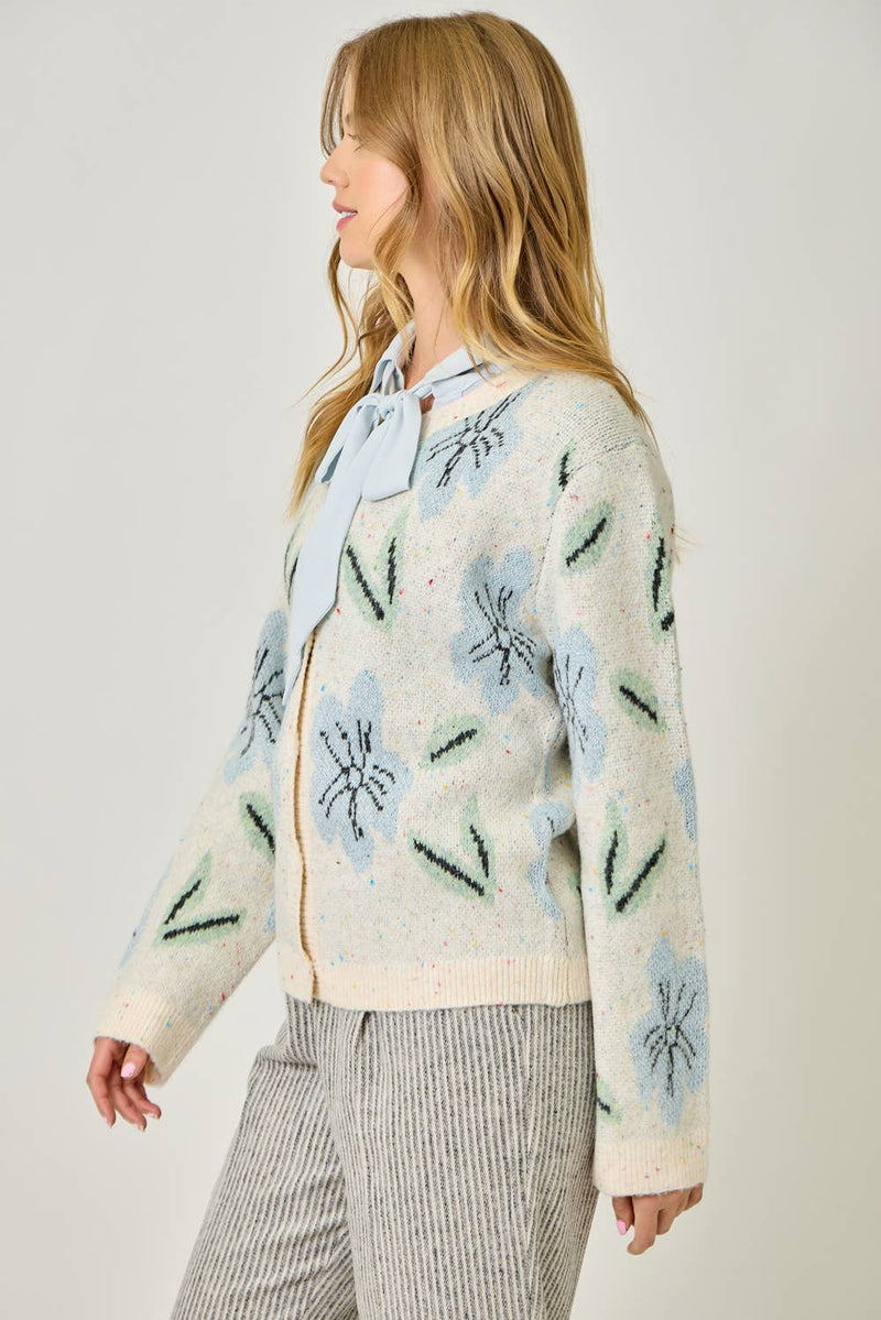 61133 Floral Sweater Cardigan