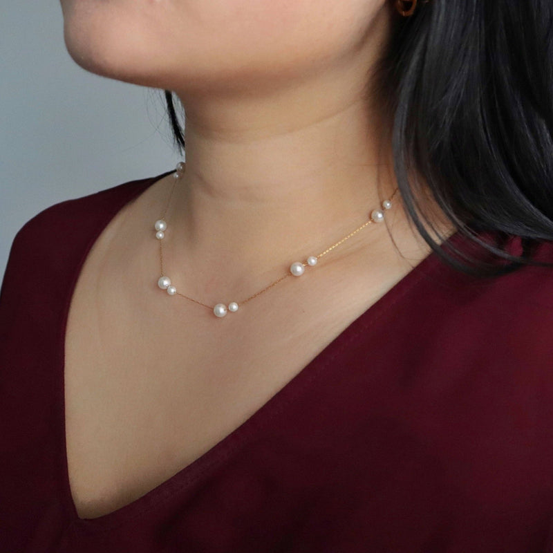 Alina Double Pearl Necklace - JESSA Jewelry - Terra Cotta Gorge Co.