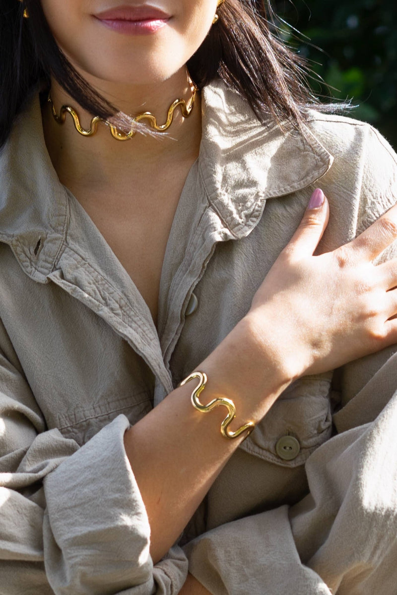 Alma Cuff - 18K Gold Plated - Peter and June - Terra Cotta Gorge Co.