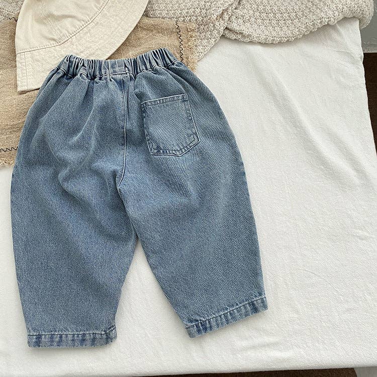 Baby Boy And Girl Light Blue Loose Vintage Style Jean Pants - MyKids-USA™ - Terra Cotta Gorge Co.