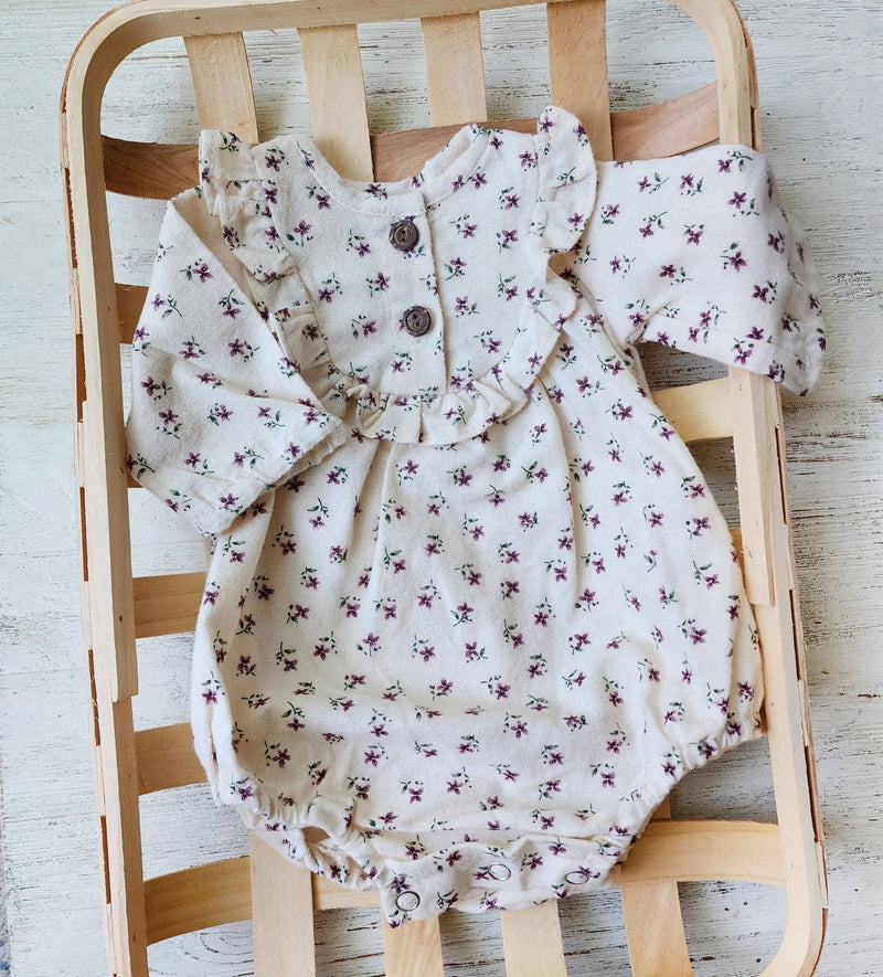 Baby Girl Soft Cotton Bubble Romper - OLIVE & CRADLE - Terra Cotta Gorge Co.