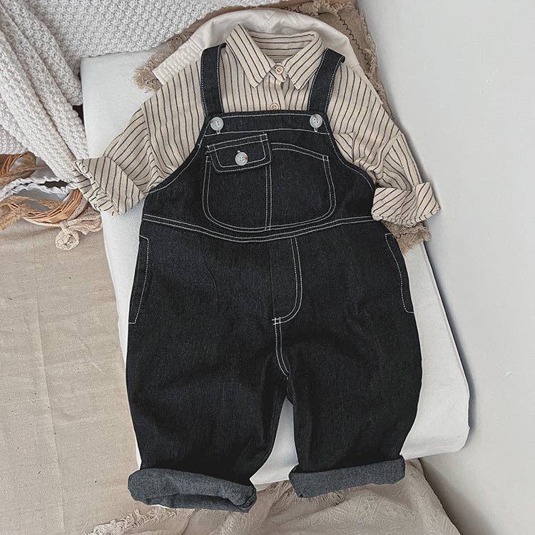 Baby Striped Print Pattern Single Breasted Design Cotton Shi - MyKids-USA™ - Terra Cotta Gorge Co.