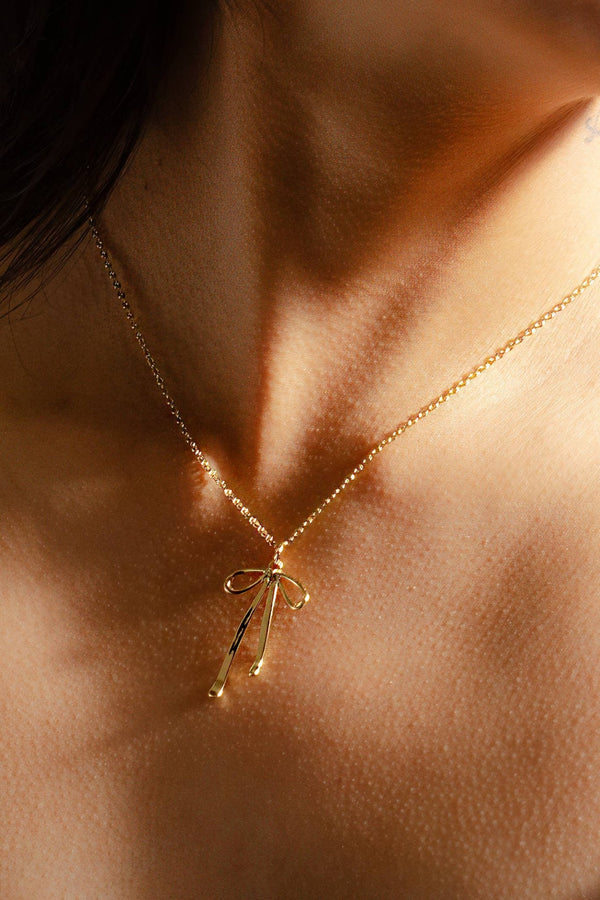 Bad to the Bow Necklace - 18K Gold Plated Necklace - Peter and June - Terra Cotta Gorge Co.