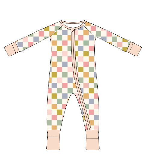 Bamboo Baby Sleeper Pajamas, Trendy Baby Clothes, Baby Girl - Polished Prints - Terra Cotta Gorge Co.