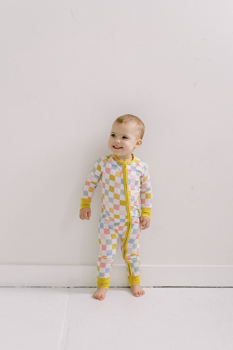 Bamboo Baby Sleeper Pajamas, Trendy Baby Clothes, Baby Girl - Polished Prints - Terra Cotta Gorge Co.