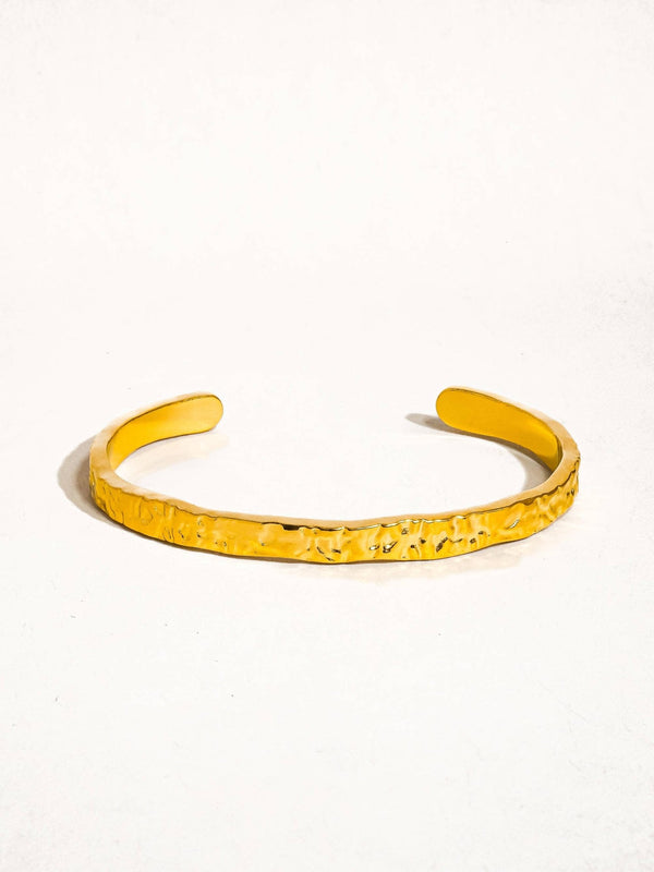 Bastien 18K Gold Non - Tarnish Textured Thin Bangle - Flânerie by MAIQ - Terra Cotta Gorge Co.