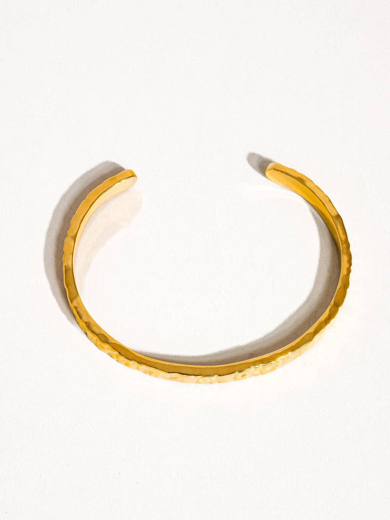 Bastien 18K Gold Non - Tarnish Textured Thin Bangle - Flânerie by MAIQ - Terra Cotta Gorge Co.