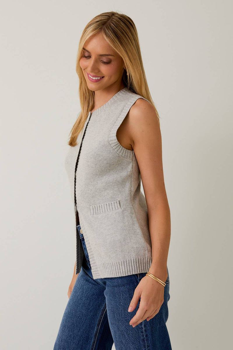 BUTTON DOWN KNIT VEST - Sunday Edition by LE LIS - Terra Cotta Gorge Co.