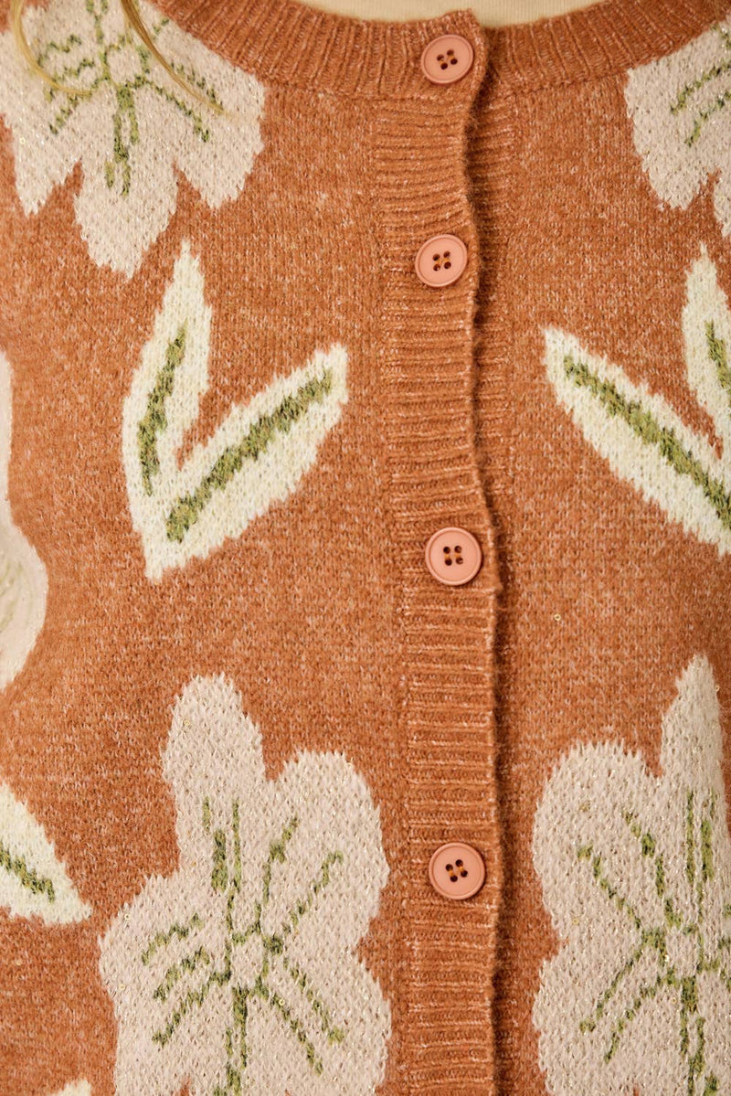 61133 Floral Sweater Cardigan