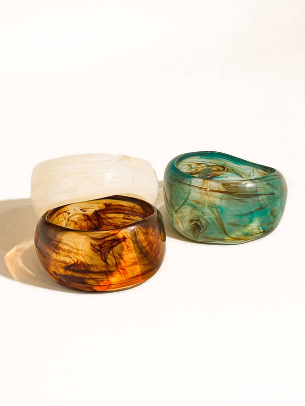 Caelia Modern Bold Statement Resin Bangle - Flânerie by MAIQ - Terra Cotta Gorge Co.