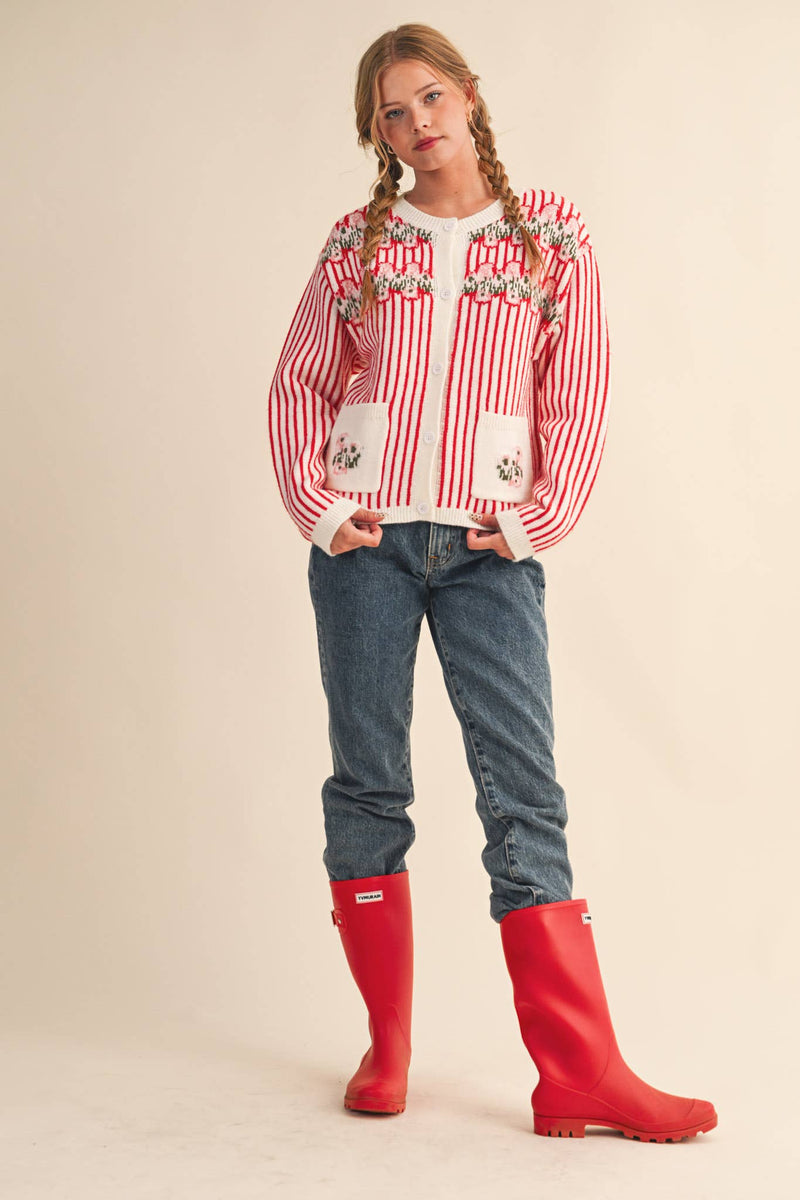 Candy Cane Cardigan - &MERCI - Terra Cotta Gorge Co.