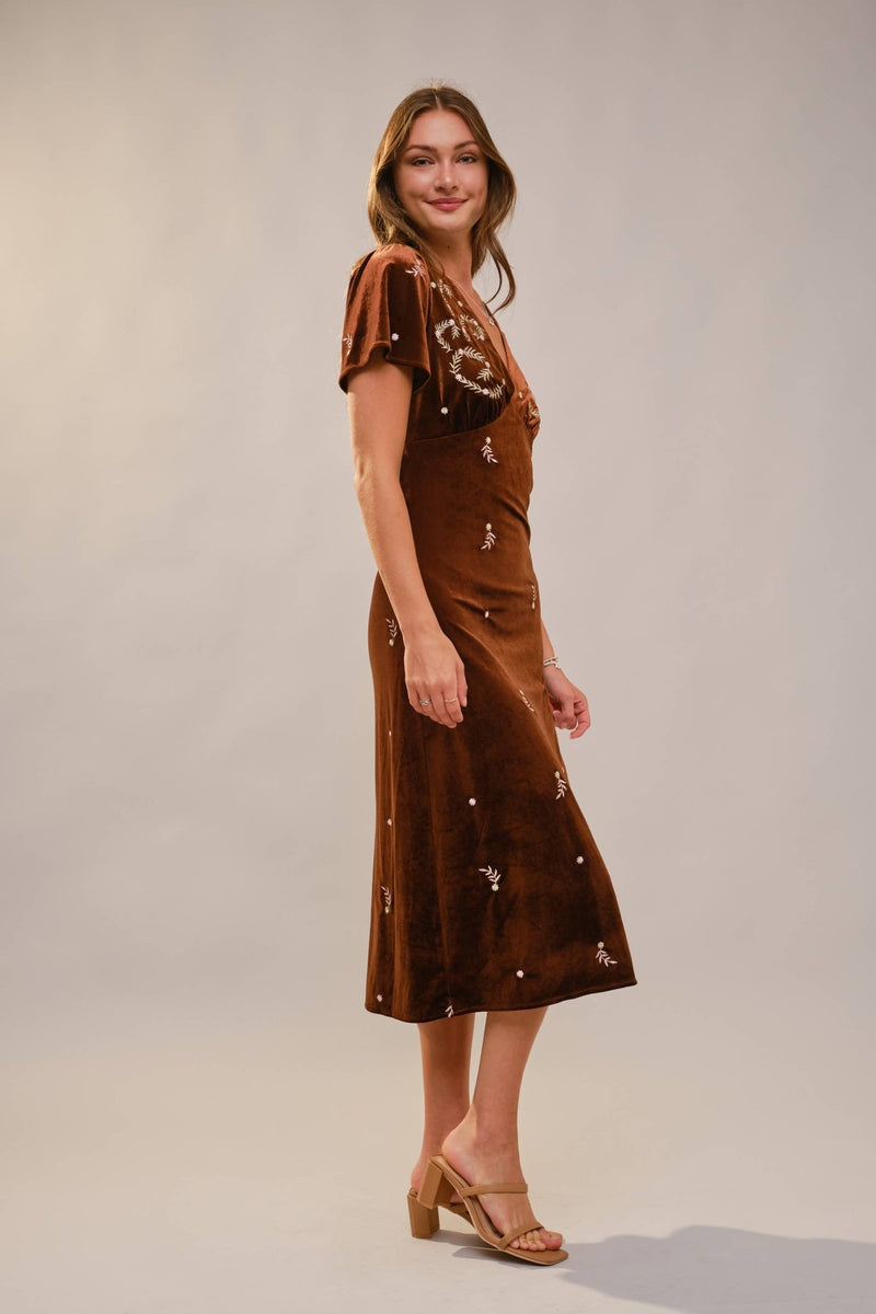 Caroline Velvet Dress - Blue B - Terra Cotta Gorge Co.