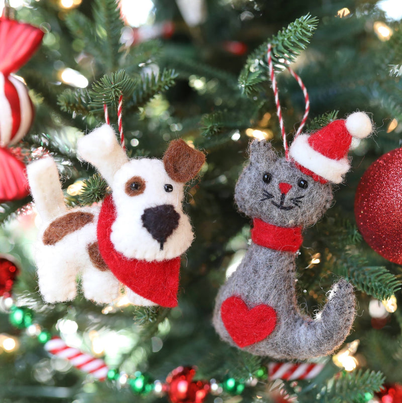 Cat Felt Wool Christmas Ornament - Ornaments 4 Orphans - Terra Cotta Gorge Co.