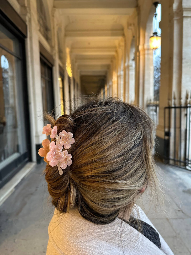 Cherry Blossoms Flower Claw Hair Clip - Solar Eclipse - Terra Cotta Gorge Co.