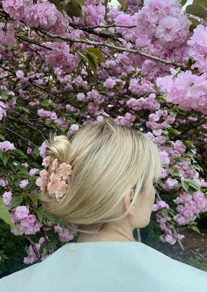 Cherry Blossoms Flower Claw Hair Clip - Solar Eclipse - Terra Cotta Gorge Co.