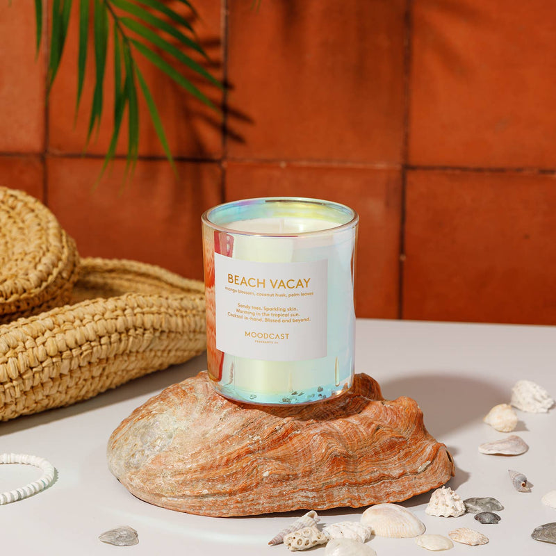 Coconut Wax Candle - Vibes - Beach Vacay - 8 oz Glass Jar - Moodcast Fragrance Co. - FREE SHIPPING (CONTINENTAL US) - Terra Cotta Gorge Co.