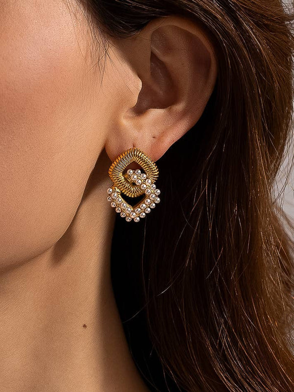 Cometa 18K Gold Non - Tarnish Pearl Chain Earring - Flânerie by MAIQ - Terra Cotta Gorge Co.