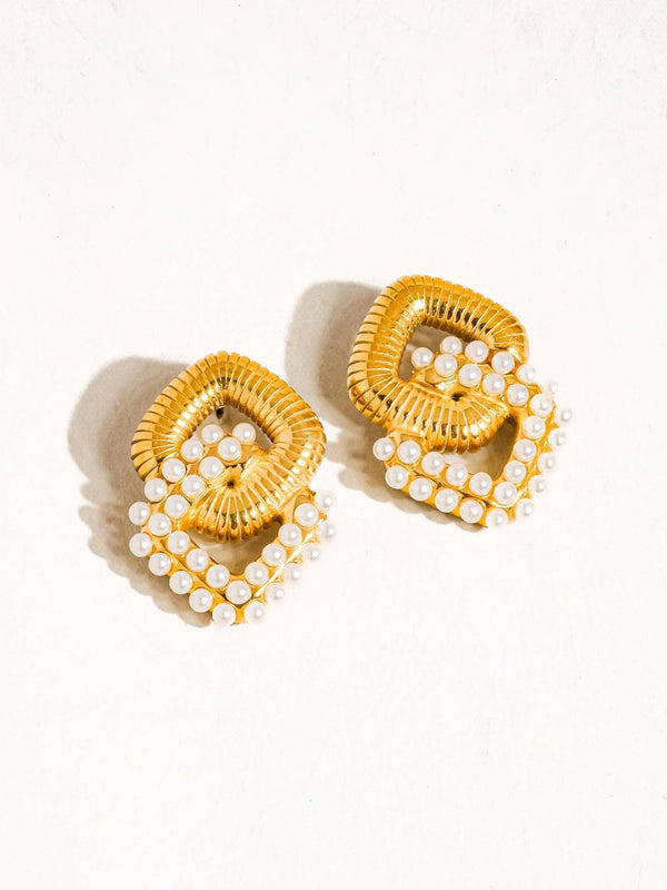 Cometa 18K Gold Non - Tarnish Pearl Chain Earring - Flânerie by MAIQ - Terra Cotta Gorge Co.