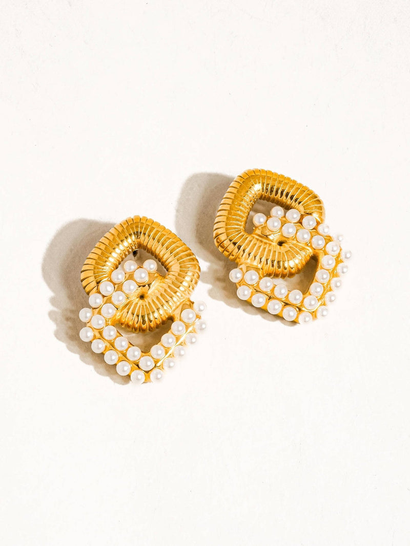 Cometa 18K Gold Non - Tarnish Pearl Chain Earring - Flânerie by MAIQ - Terra Cotta Gorge Co.