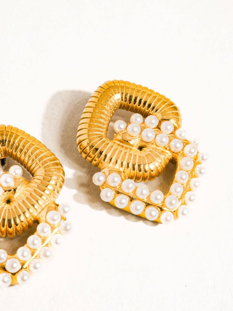 Cometa 18K Gold Non - Tarnish Pearl Chain Earring - Flânerie by MAIQ - Terra Cotta Gorge Co.