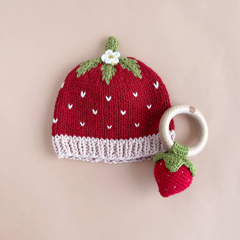Cotton Addie Strawberry | Cotton Baby Hat - The Blueberry Hill - Terra Cotta Gorge Co.