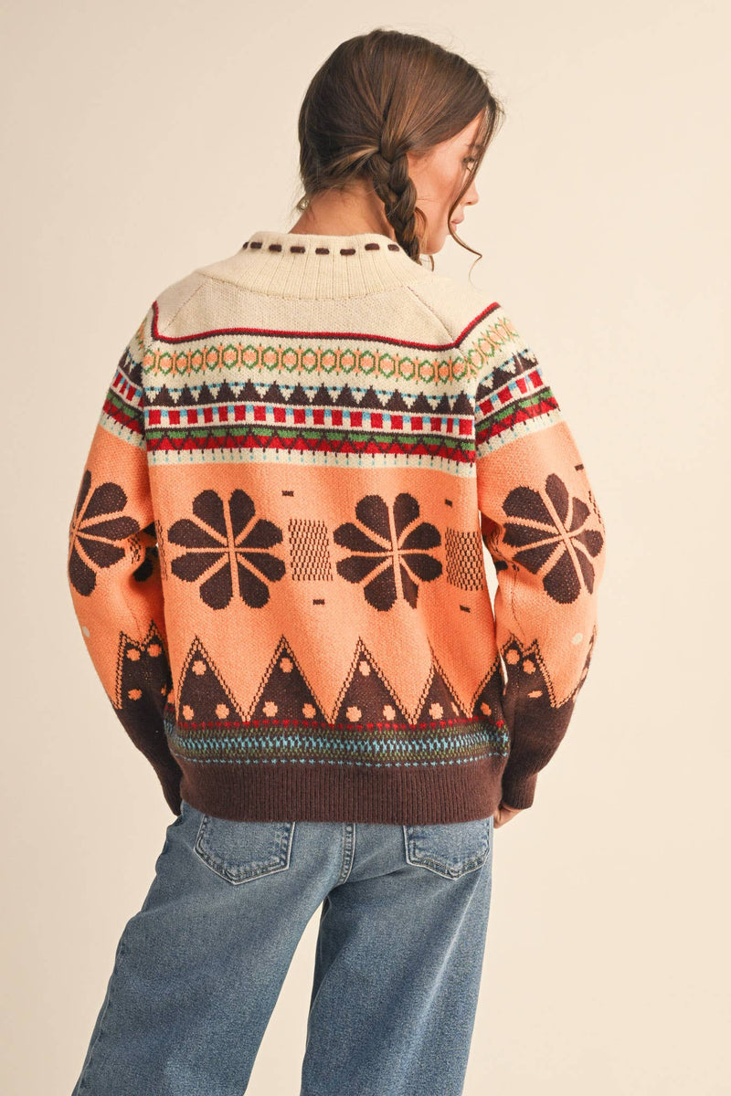 MULTI-COLOR SHAWL COLLAR SWEATER CARDIGAN MSW11026