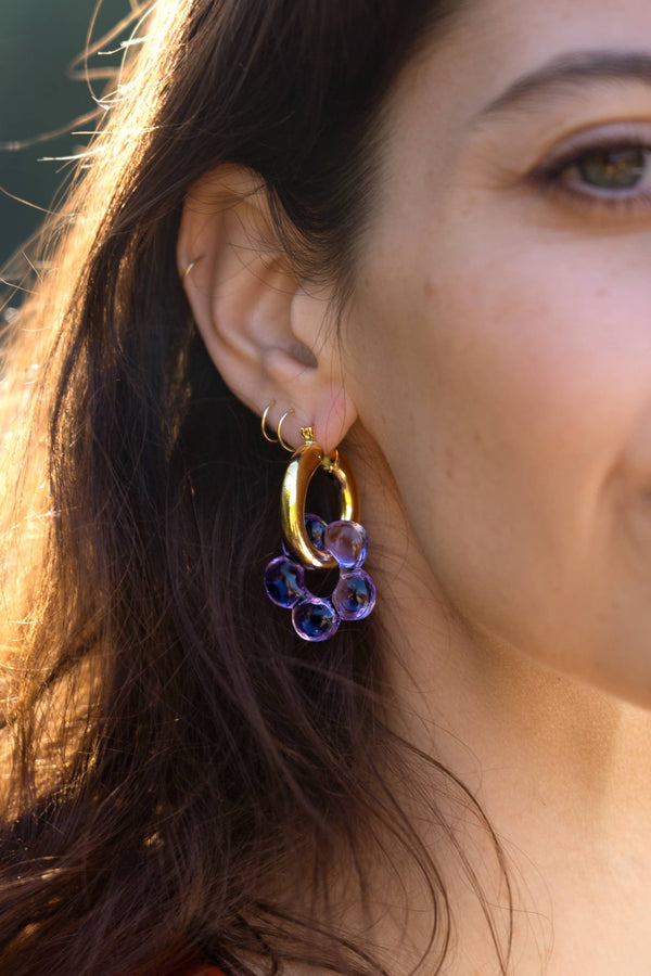 Dazy Glaze in Lilac - 18K Gold Plated Hoop - Peter and June - Terra Cotta Gorge Co.