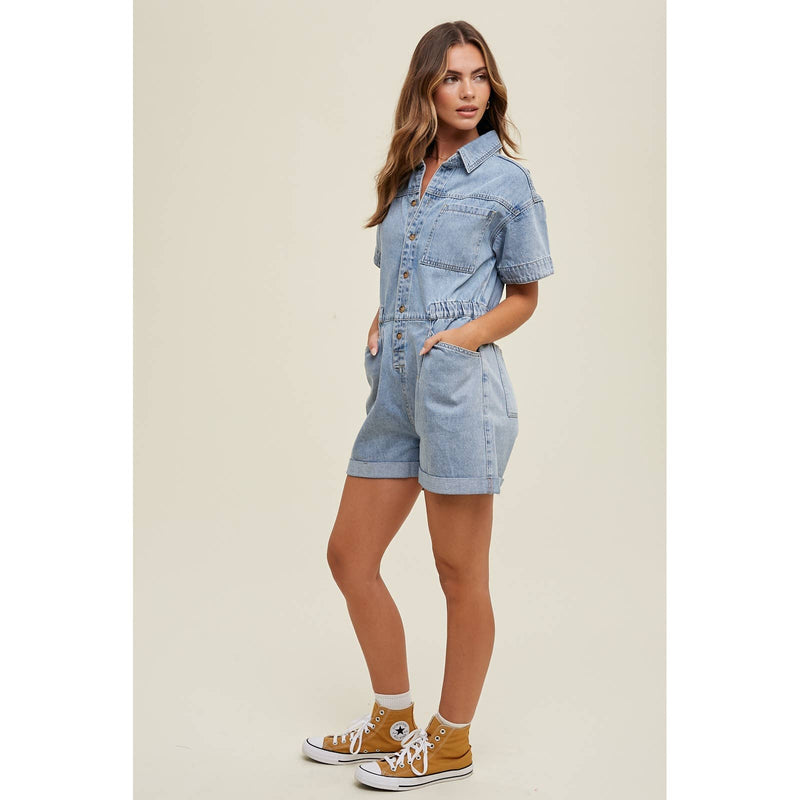 DENIM UTILITY ROMPER - Wishlist Apparel - Terra Cotta Gorge Co.