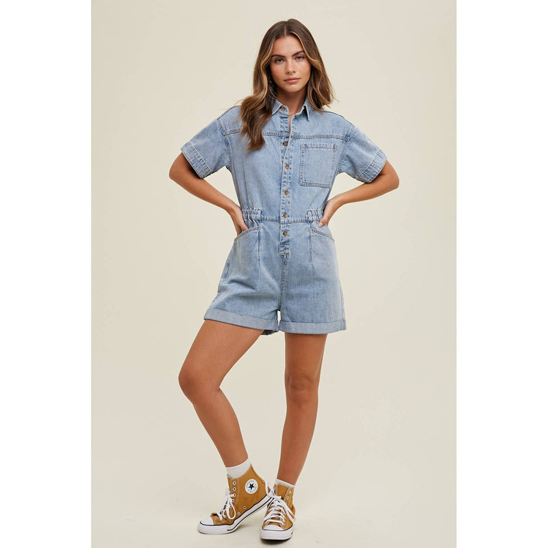 DENIM UTILITY ROMPER - Wishlist Apparel - Terra Cotta Gorge Co.