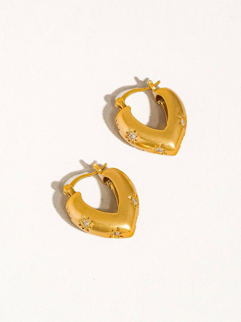Desi 18K Gold Star CZ Heart Hoop Earring - Flânerie by MAIQ - Terra Cotta Gorge Co.