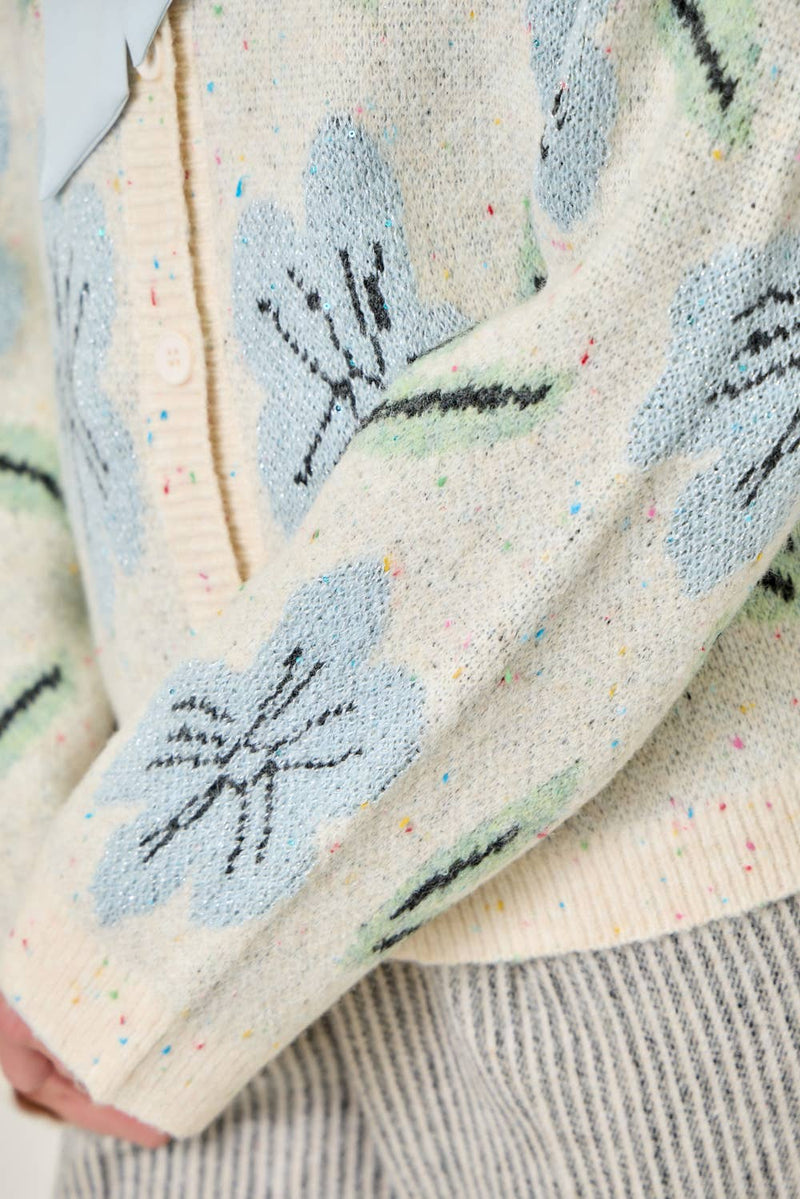 61133 Floral Sweater Cardigan
