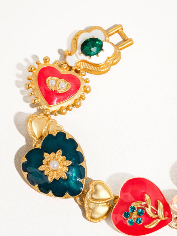 Elysian 18K Gold Boho Baroque Heart Color Bracelet - Flânerie by MAIQ - Terra Cotta Gorge Co.