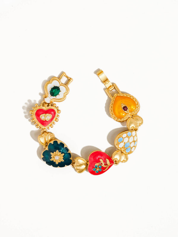 Elysian 18K Gold Boho Baroque Heart Color Bracelet - Flânerie by MAIQ - Terra Cotta Gorge Co.