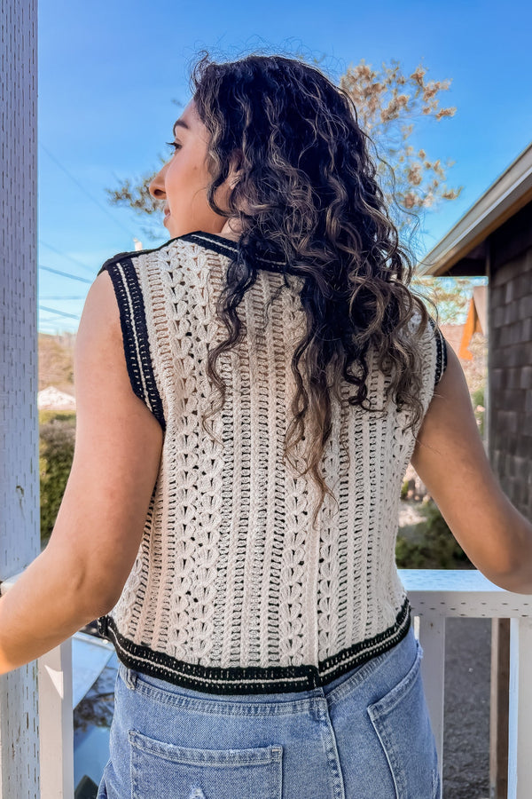 EMBROIDERED FLORAL CROCHET VEST - Aaron & Amber - Terra Cotta Gorge Co.