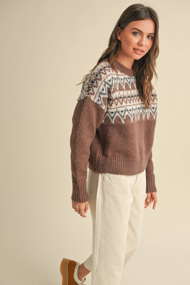 Fair Isle Sweater - MIOU MUSE - Terra Cotta Gorge Co.