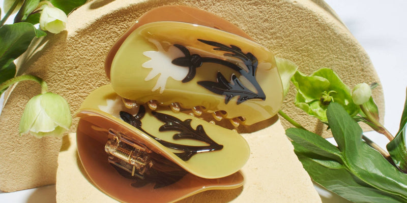 Fall Rosehip Flower Neutral Acetate Hair Claw - WINONA IRENE - Terra Cotta Gorge Co.