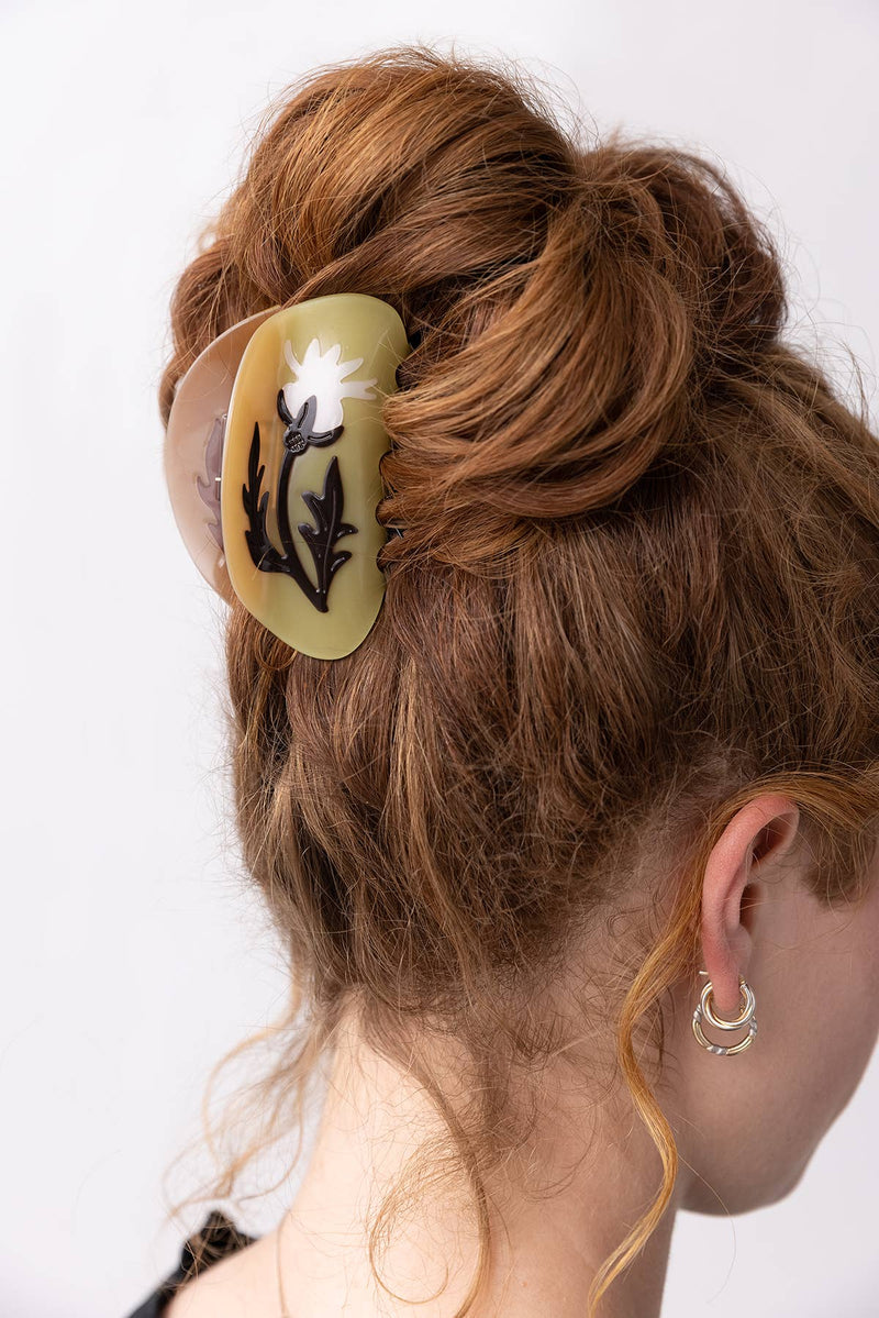 Fall Rosehip Flower Neutral Acetate Hair Claw - WINONA IRENE - Terra Cotta Gorge Co.