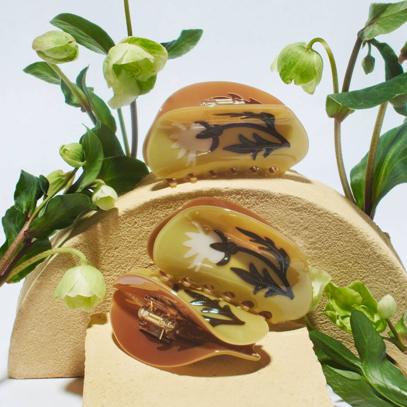 Fall Rosehip Flower Neutral Acetate Hair Claw - WINONA IRENE - Terra Cotta Gorge Co.