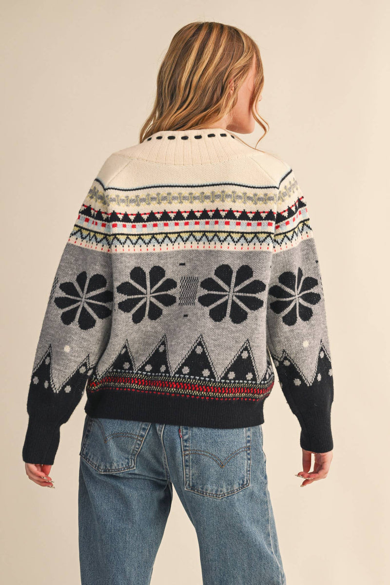 MULTI-COLOR SHAWL COLLAR SWEATER CARDIGAN MSW11026