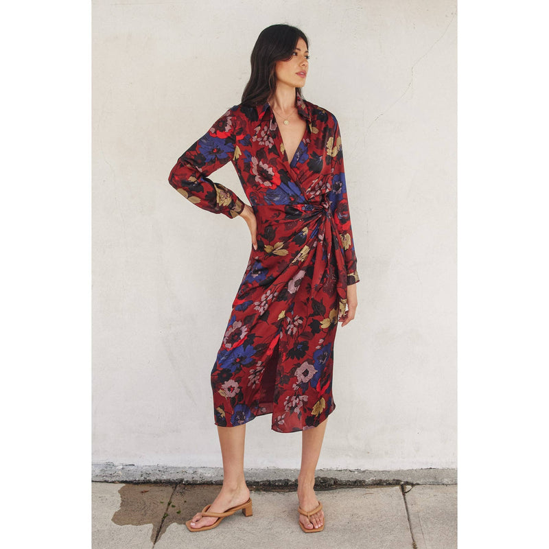 Fireplace Midi Shirt Wrap Dress - Dress Forum - Terra Cotta Gorge Co.