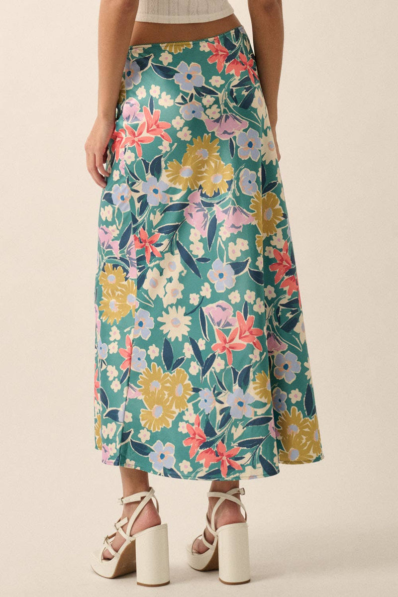 Floral Lace - Trim High - Waist Midi Skirt - Promesa USA - Terra Cotta Gorge Co.