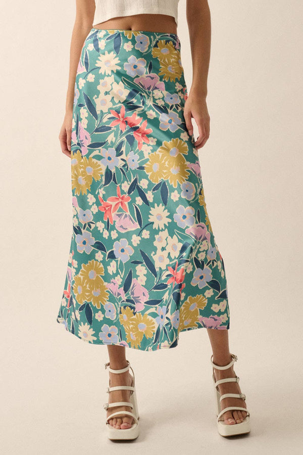 Floral Lace - Trim High - Waist Midi Skirt - Promesa USA - Terra Cotta Gorge Co.