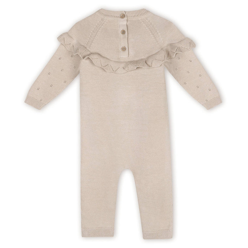 Florence Floral Embroidered Organic Pointelle Baby Jumpsuit - Viverano Organics - Terra Cotta Gorge Co.