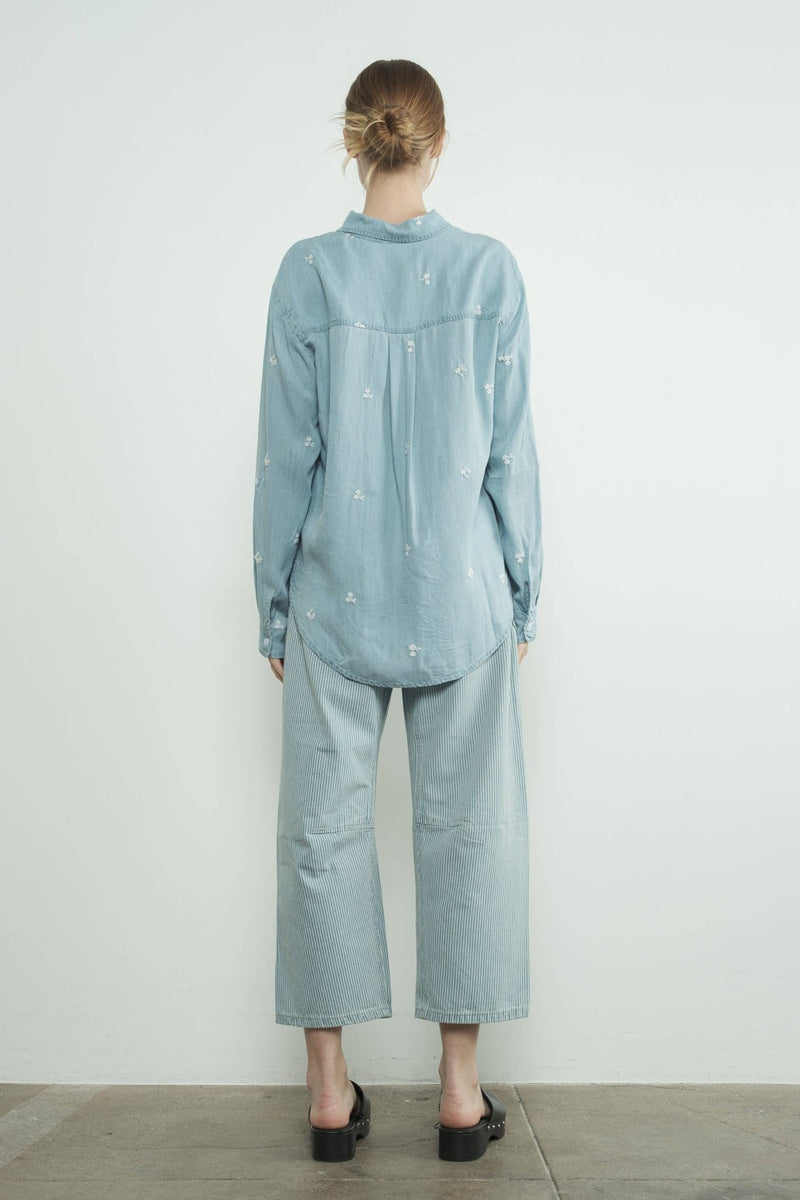 FLOWER EMBROIDERED CHAMBRAY SHIRTS - Aaron & Amber - Terra Cotta Gorge Co.