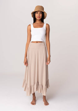 Flowy Smocked Ruffle Hem Skirt - Lovestitch - Terra Cotta Gorge Co.